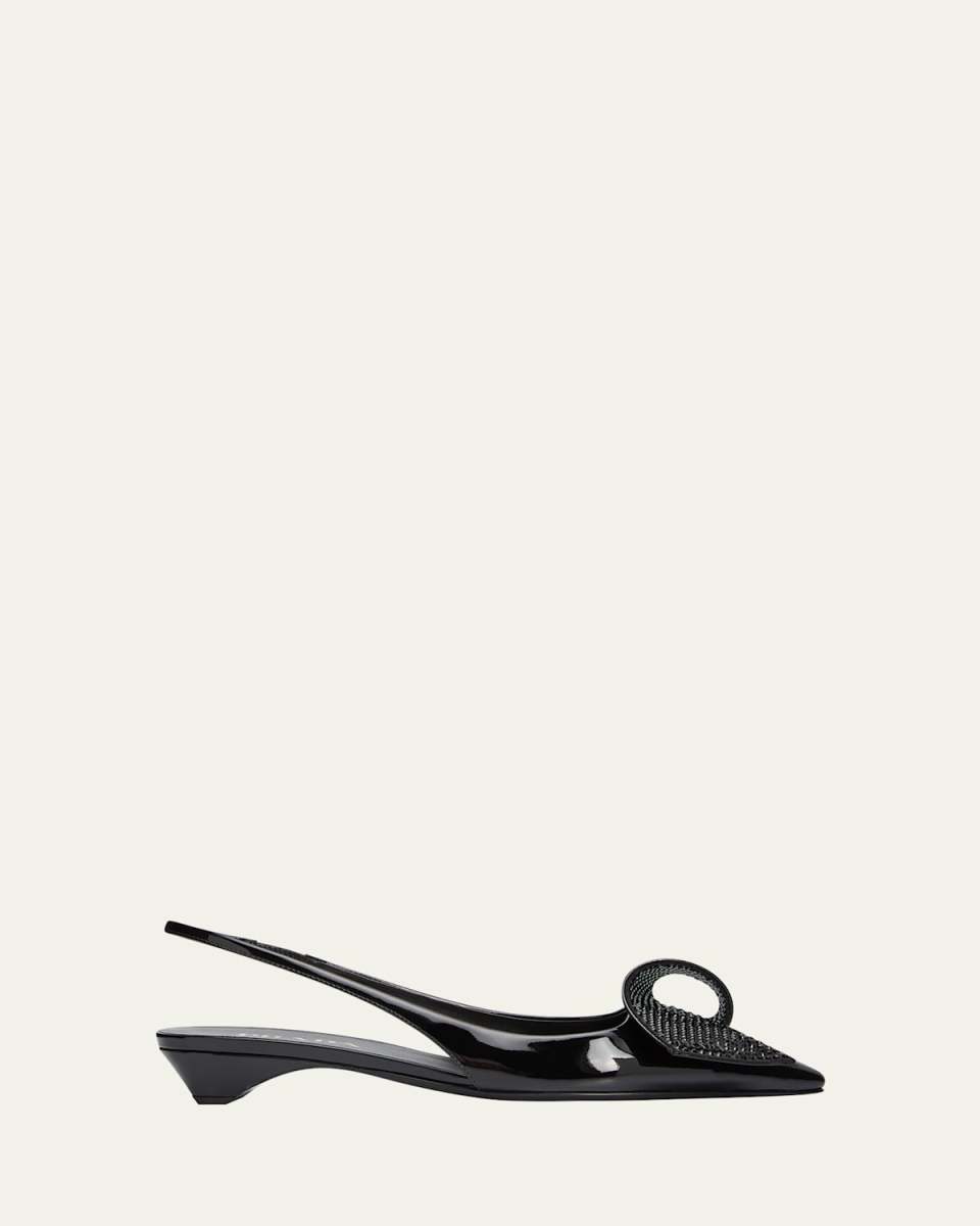Patent Crystal Twist Slingback Pumps